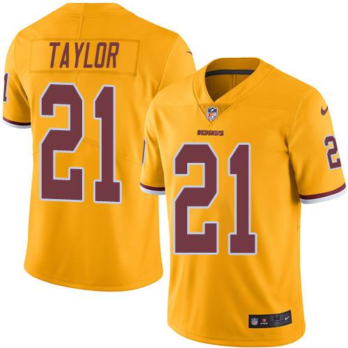 Nike Redskins #21 Sean Taylor Gold Men's Stitched NFL Limited Rush Jersey - Click Image to Close